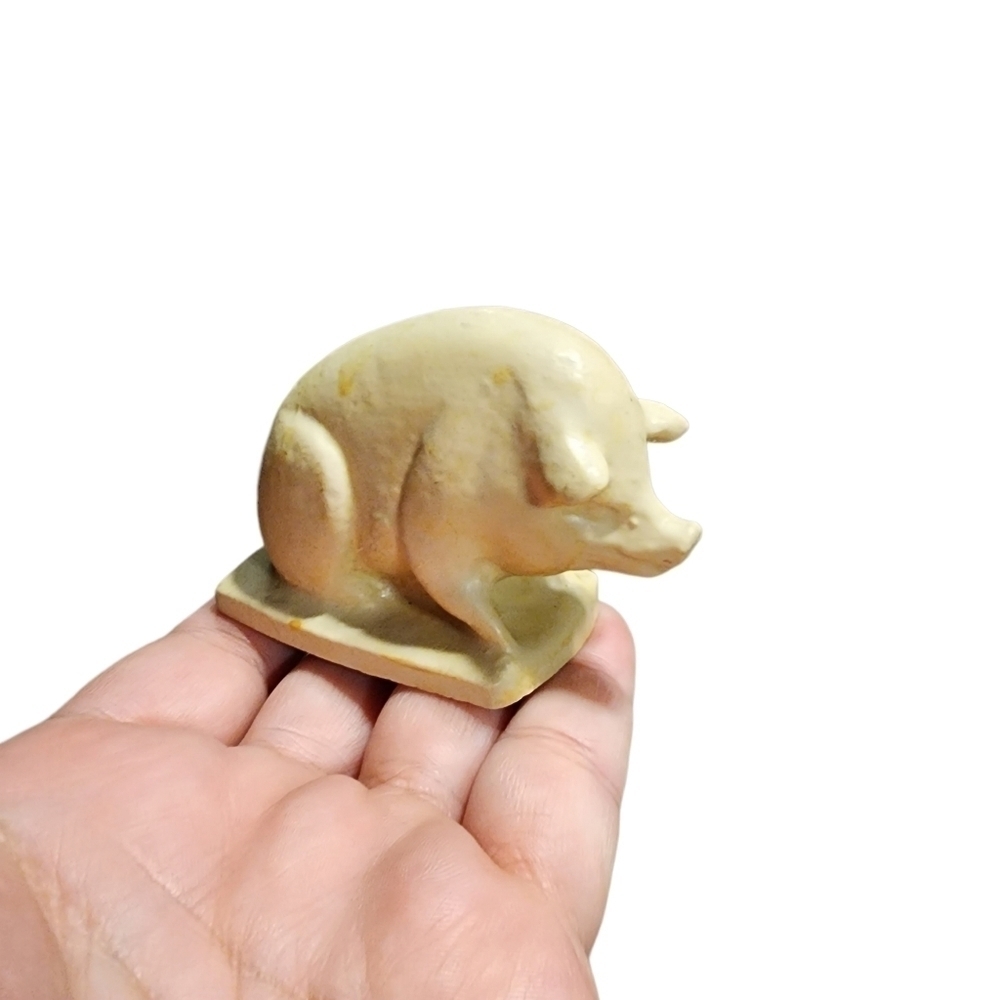 Vtg hog mini figure decor pig boar